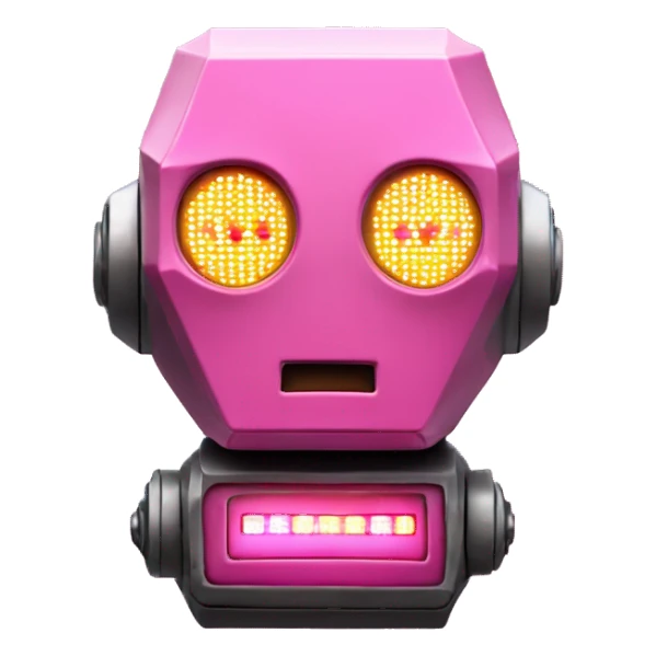 Pink LED DaftPunk-style robot talk box sticker
