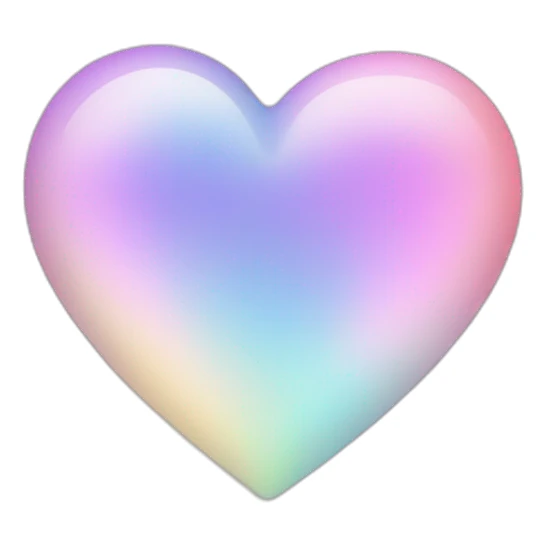 Pastel gradient hue iridescent heart sticker