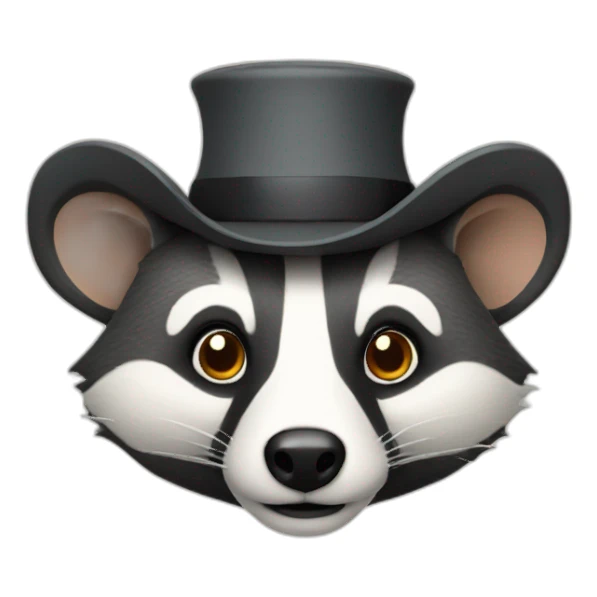 A badger with an elegant hat and a calculator  sticker