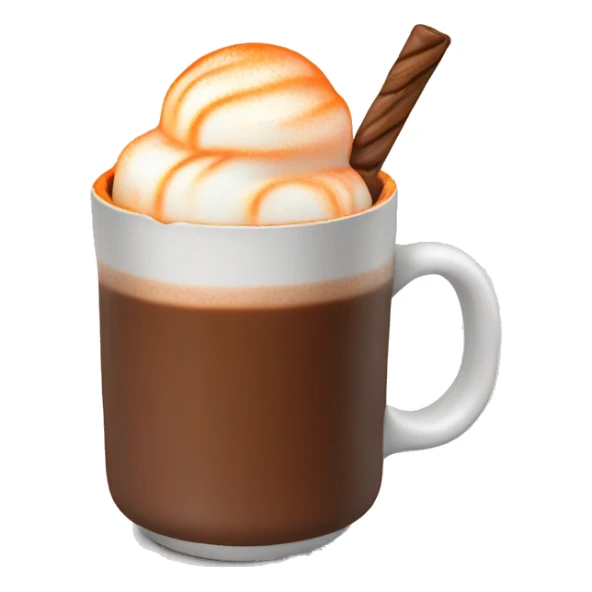 hot chocolate with orange marshmallow sticker