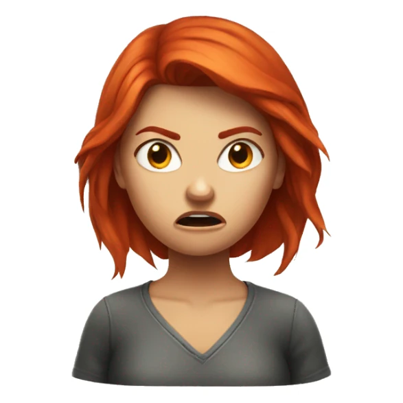 Angry red headed girl  sticker