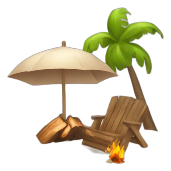 beach with fire wood sticker