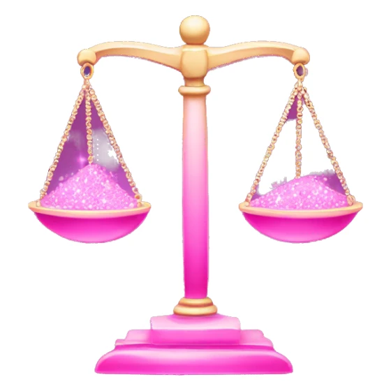 Pink balance scale with sparkles sticker