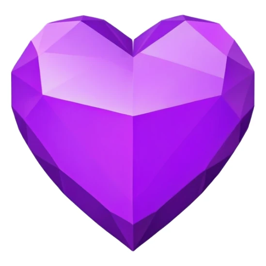 Polygonal purple heart, flat, heart with corners sticker