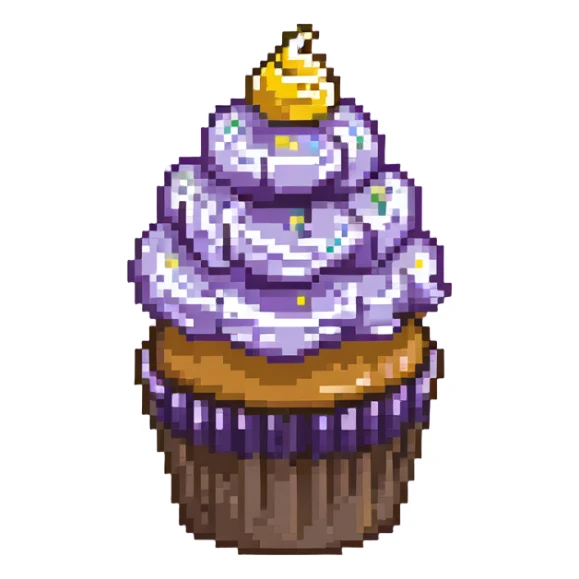 cupcake with yellow icing sticker