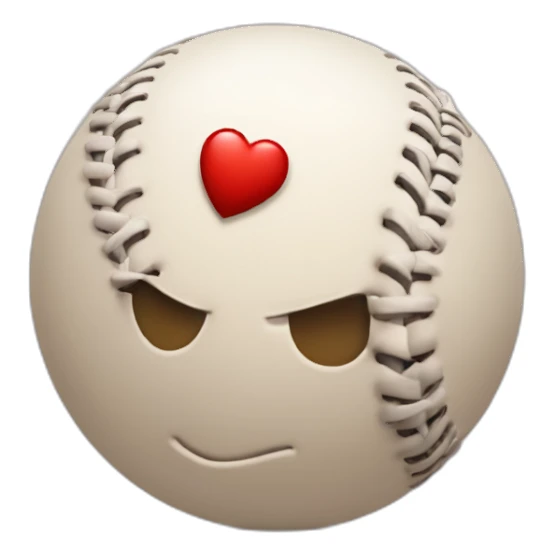 BALLE DE BASE BALL enforme de coeur sticker