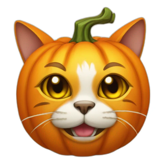 cat with a pumpkin head sticker
