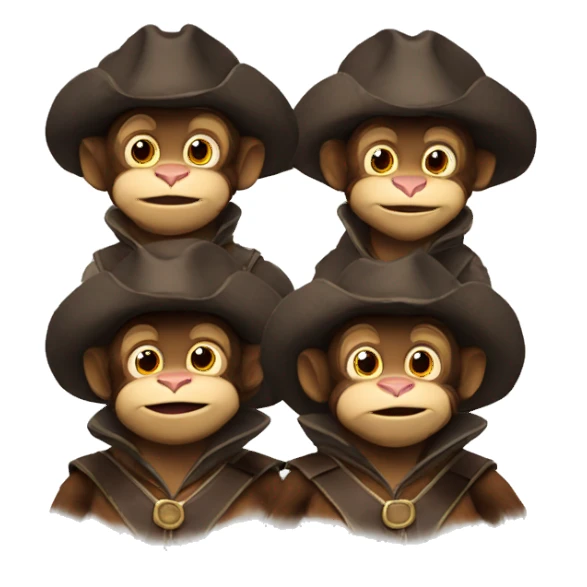 Three Musketeer monkey sticker