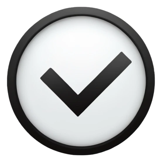 White circle with a black check mark on ir sticker