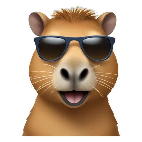 capybara with sunglasses thumbs up sticker