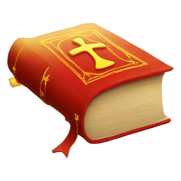 Red powerful Book with magic around yellow sticker