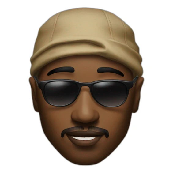 tupac with sunglasses sticker