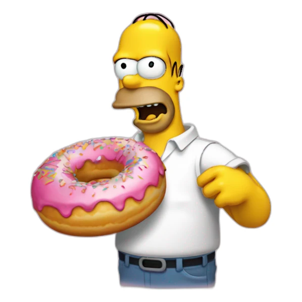 Homer qui mange un donuts sticker