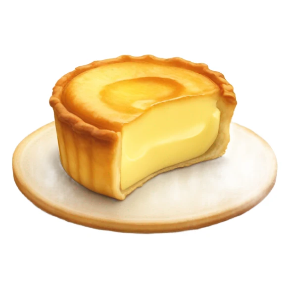 Small round vanilla flan made from a puff pastry sticker