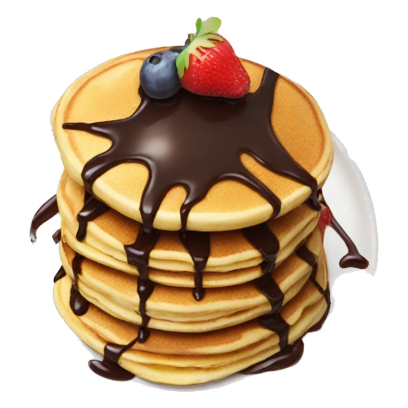 Pancake with chocolate syrup and fruits sticker