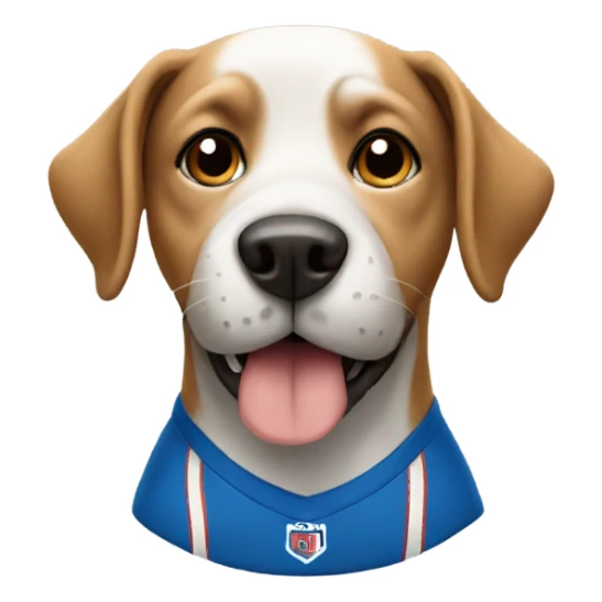 Dog wearing jersey sticker