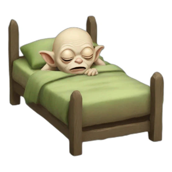 gollum sleeping bed sticker