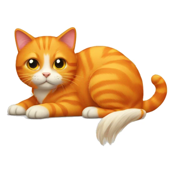 Orange cat with bolt tail  sticker