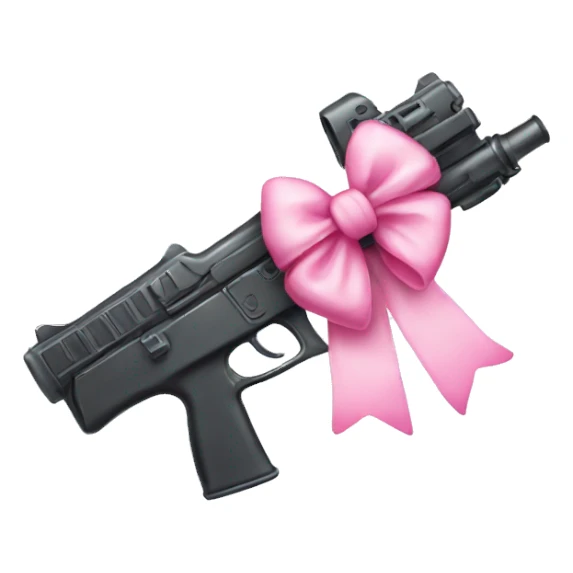 Kawaii gun with pink bow sticker