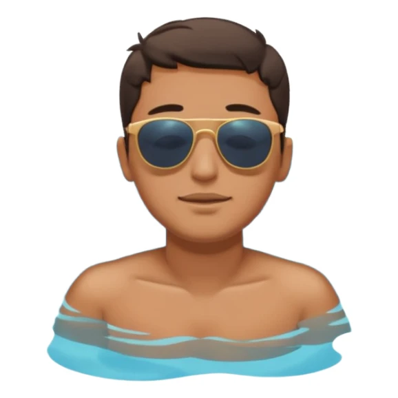 single men floating with close eyes in pool  sticker
