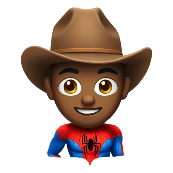 spider-man with cowboy hat on sticker