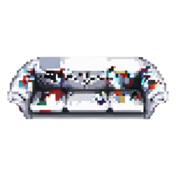 sofa in pixel art style sticker
