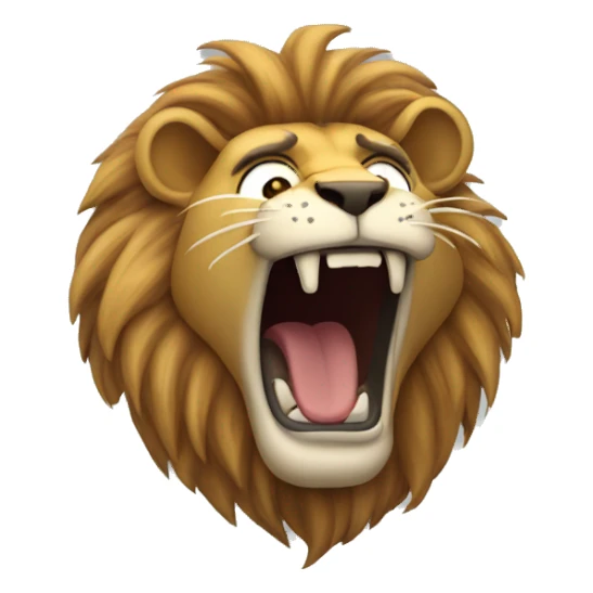 lion roars wriggling his head sticker