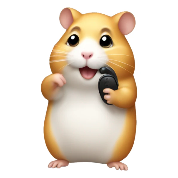 hamster calls on the phone sticker