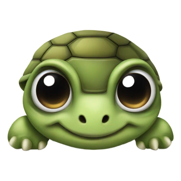 Turtle with heart shaped eyes sticker