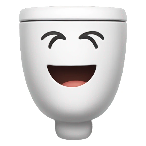 Toilet with face sticker