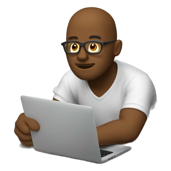 programmer is writing code on his laptop sticker