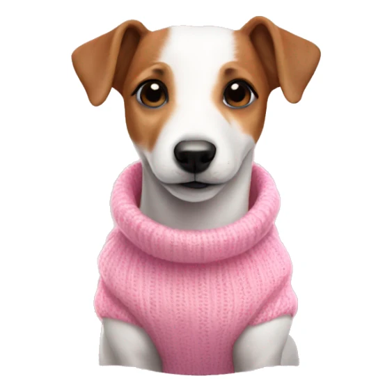 Cute jack russel wearing pink sweater  sticker