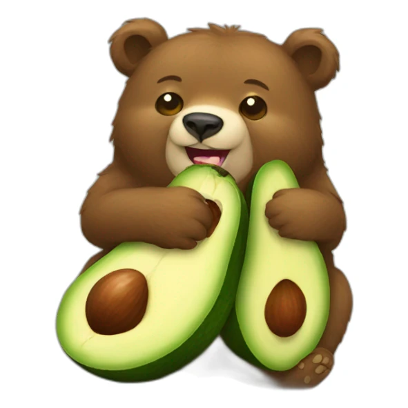 Bear eating avocado sticker