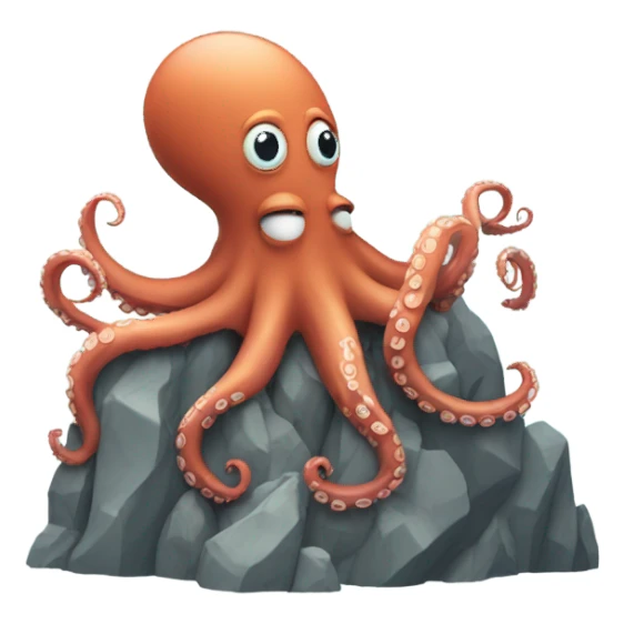 Octopus hiking up a mountain sticker