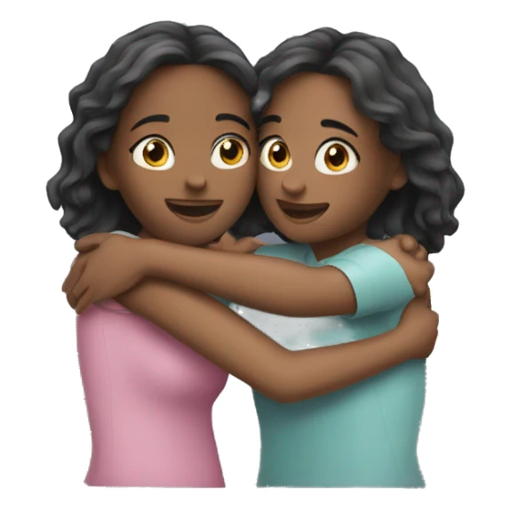 Two girls hugs sticker