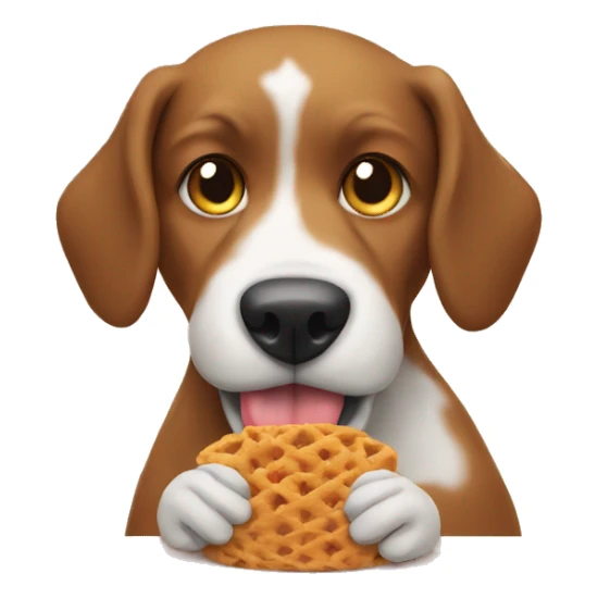 Dog eating food sticker