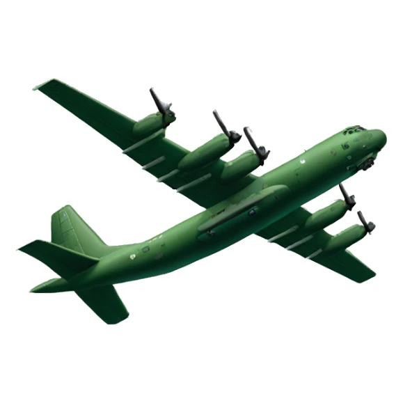 Dark green C-130 plane sticker