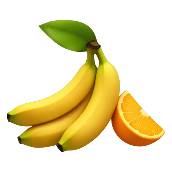 A banana with two oranges at the bottom sticker