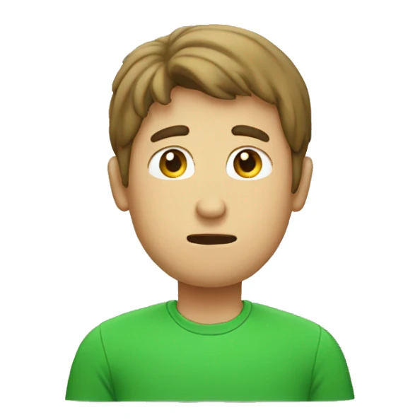 Guy with green t-shirt face palm sticker