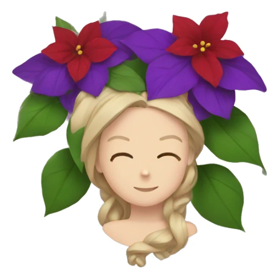 violet and pointsettia sticker