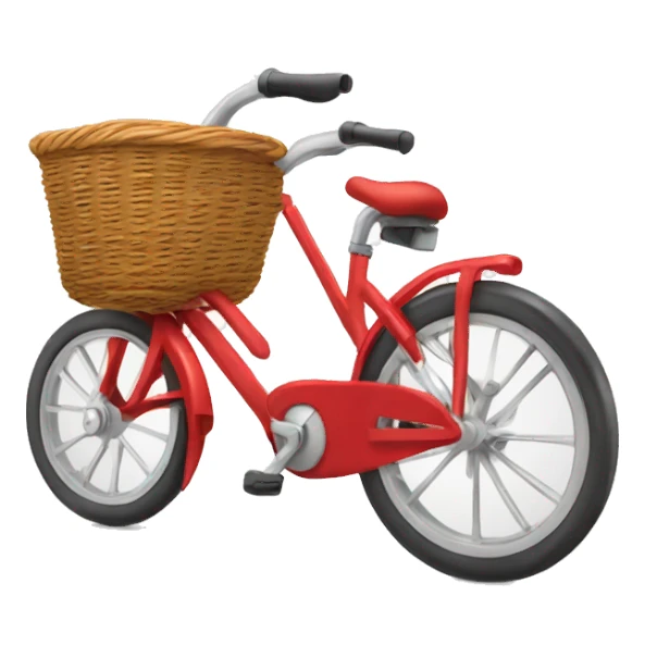 red bycycle with basket sticker