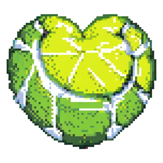 tennis ball shaped like a heart sticker