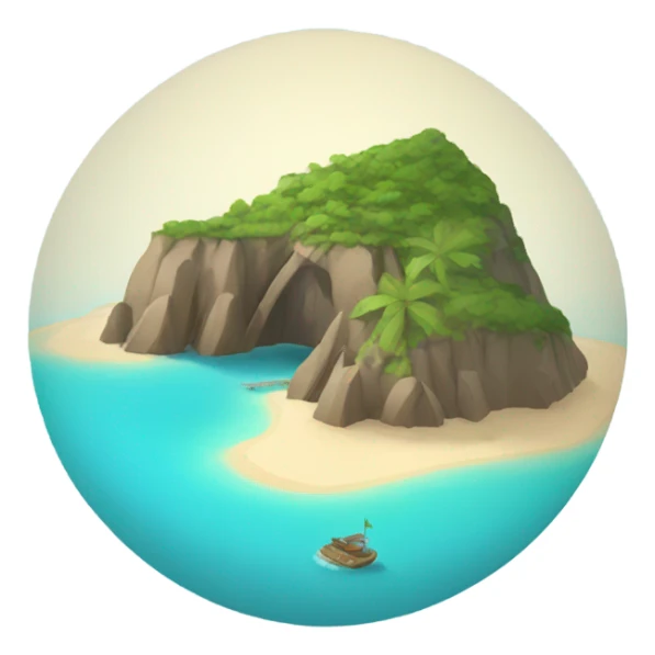 Island with beach sticker