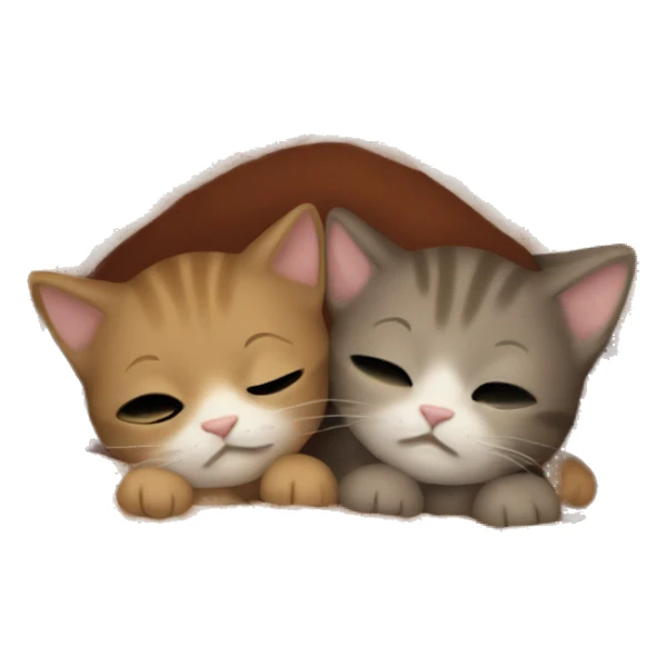 Two little brown kittens sleeping with blanket  sticker