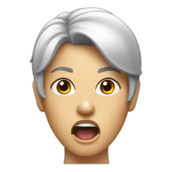 Lady, open mouth, angry look sticker