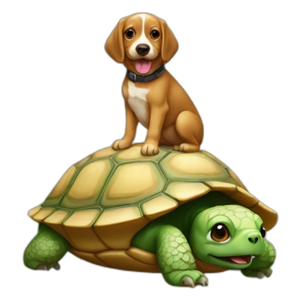 Chiens sur une tortue sticker