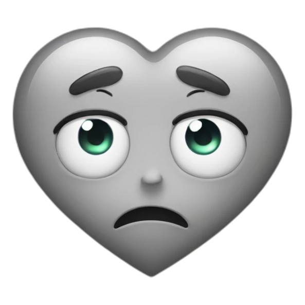 heart eyes with sad face sticker