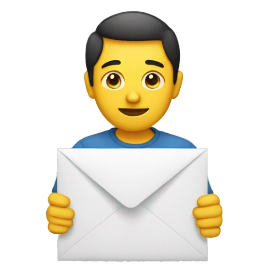 person holding envelope sticker