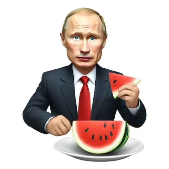 Putin eating watermelons sticker