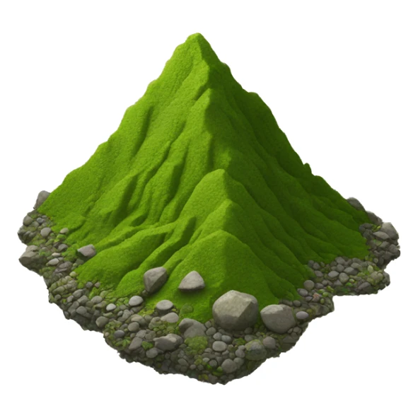 Mountain covered in moss and pebbles  sticker